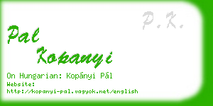 pal kopanyi business card